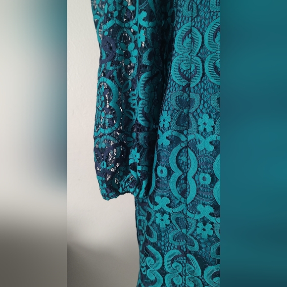 Elegant Blue Lace Dress - Picture 7 of 15